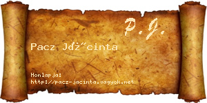 Pacz Jácinta névjegykártya